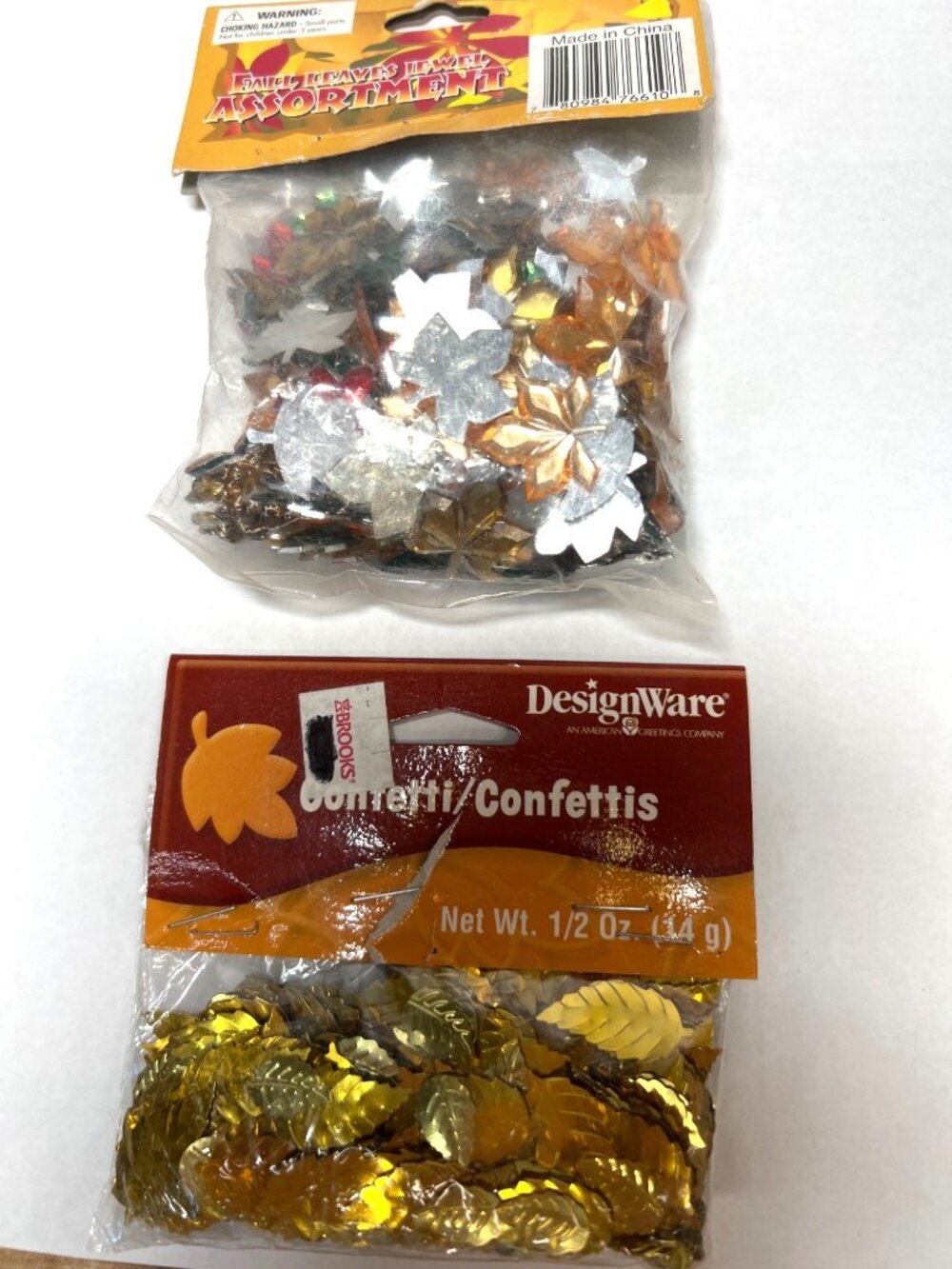 Fall Leaves Confetti & Jewel Assortment For Crafts Party Décor